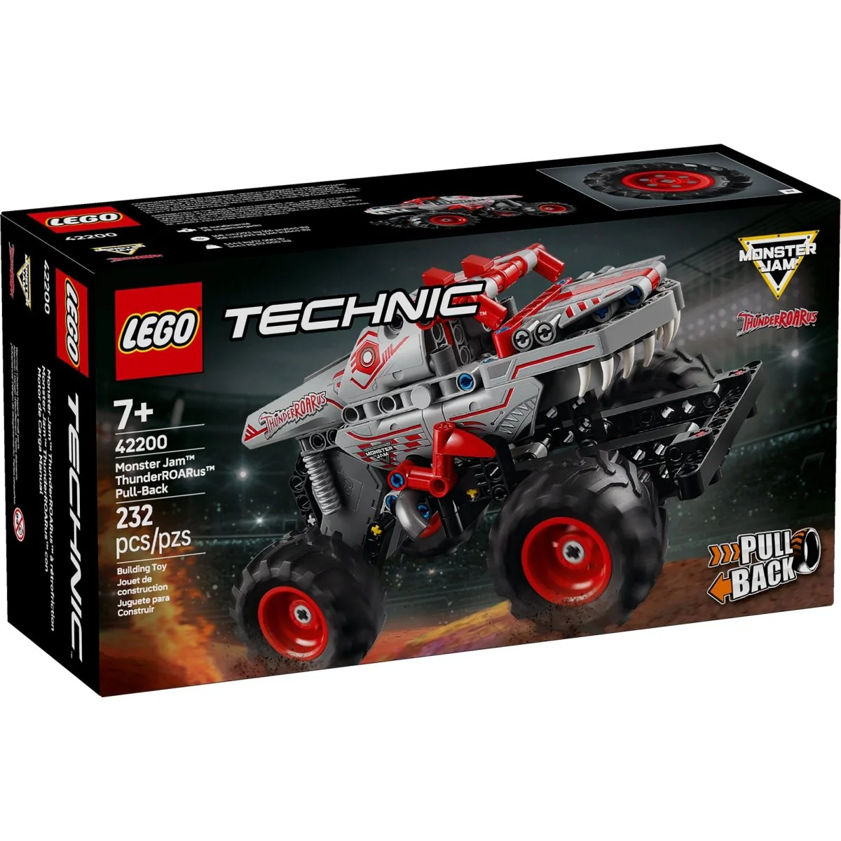 LEGO Technic Monster Jam ThunderROARus Pull-Back, 42200, Ages 7+, 232 Pieces - Image 2