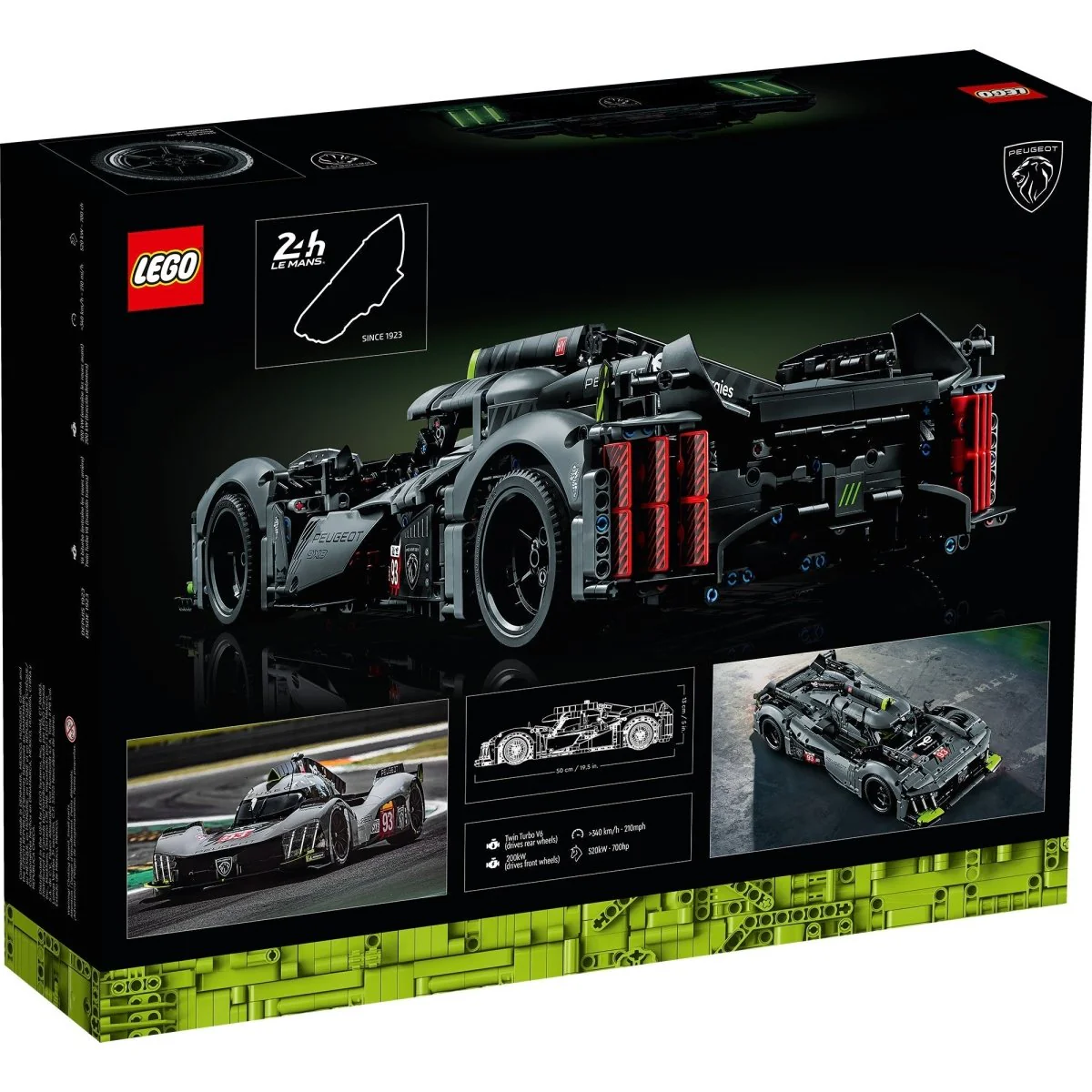 LEGO Technic PEUGEOT 9X8 24H Le Mans Hybrid Hypercar, 42156, Ages 18+, 1775 Pieces - Image 3