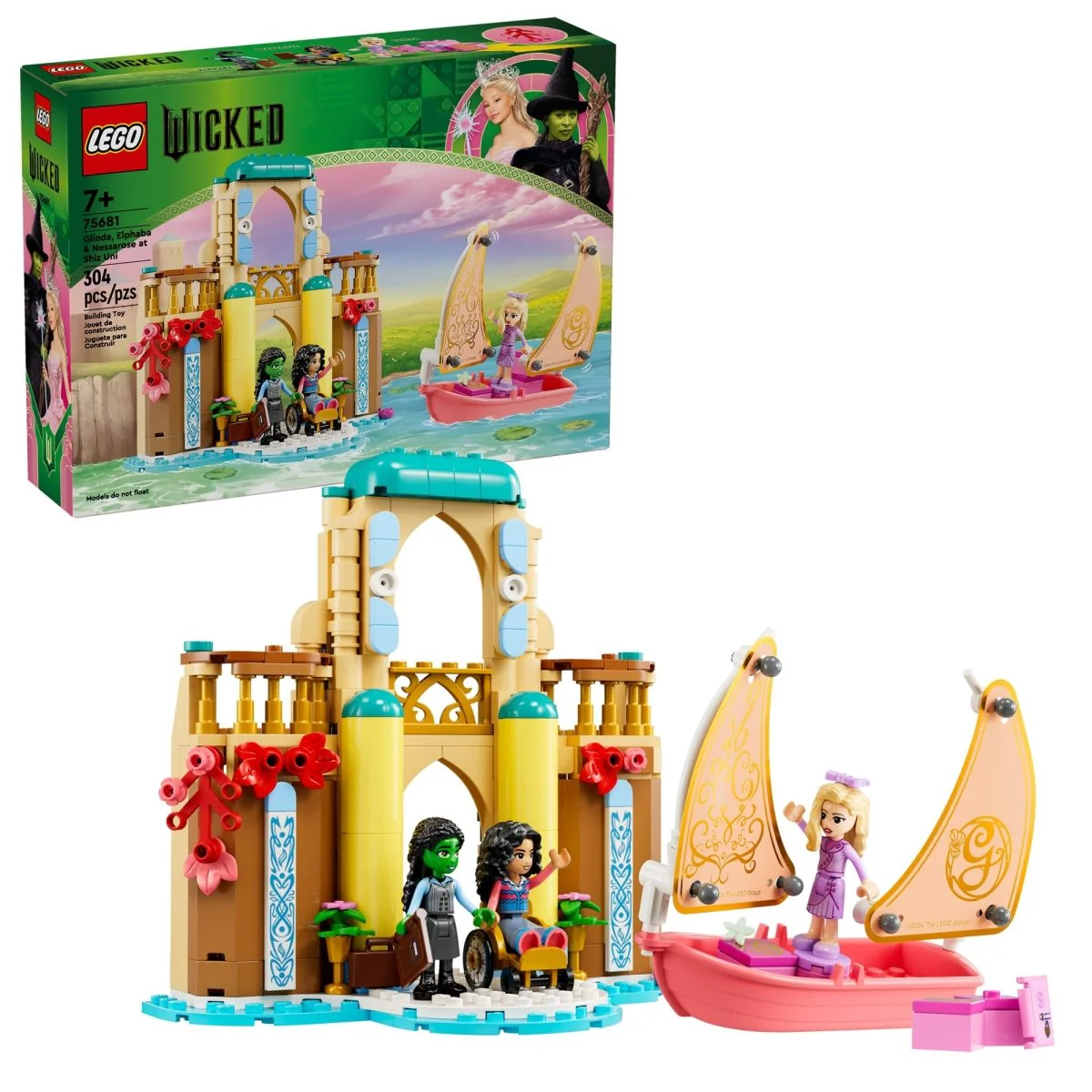 LEGO Wicked Glinda, Elphaba & Nessarose at Shiz University, 75681, Ages 7+, 304 Pieces