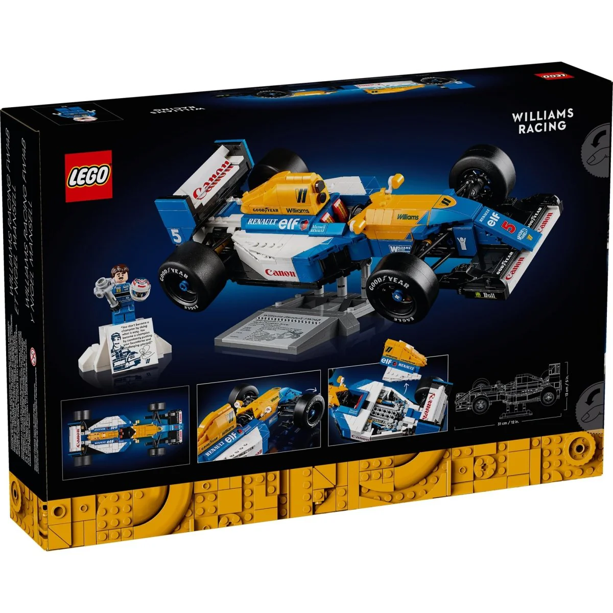 LEGO Icons Williams Racing FW14B & Nigel Mansell, 10353, Ages 18+, 799 Pieces - Image 3