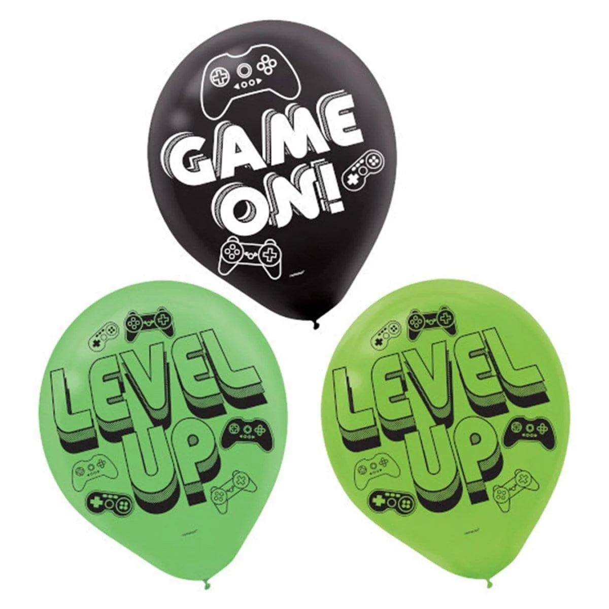 Level Up Latex Balloons 12 Inches, 6 per Package