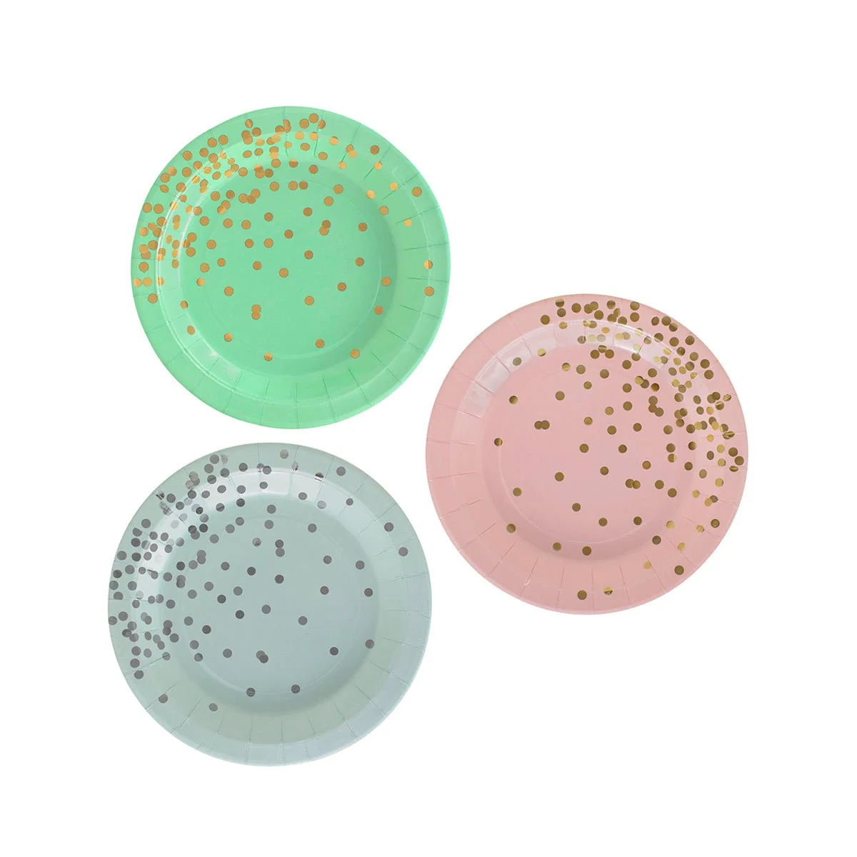 Light Blue Confetti Explosion Plates, 7 Inches, 8 Count - Image 2