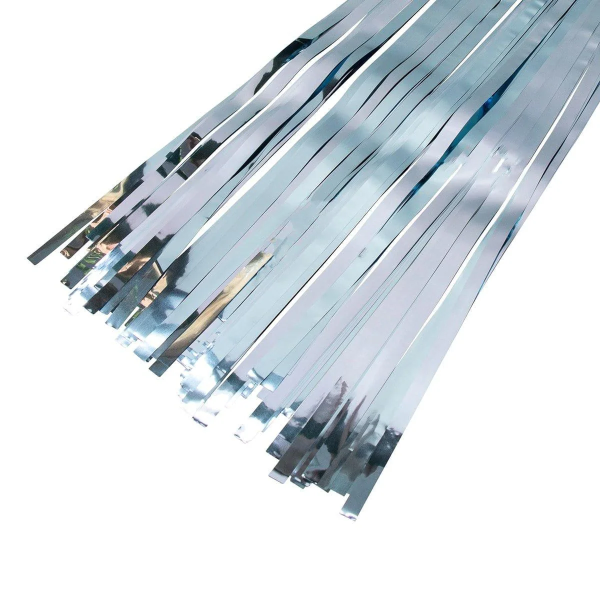 Light Blue Foil Fringe Curtain - Image 3