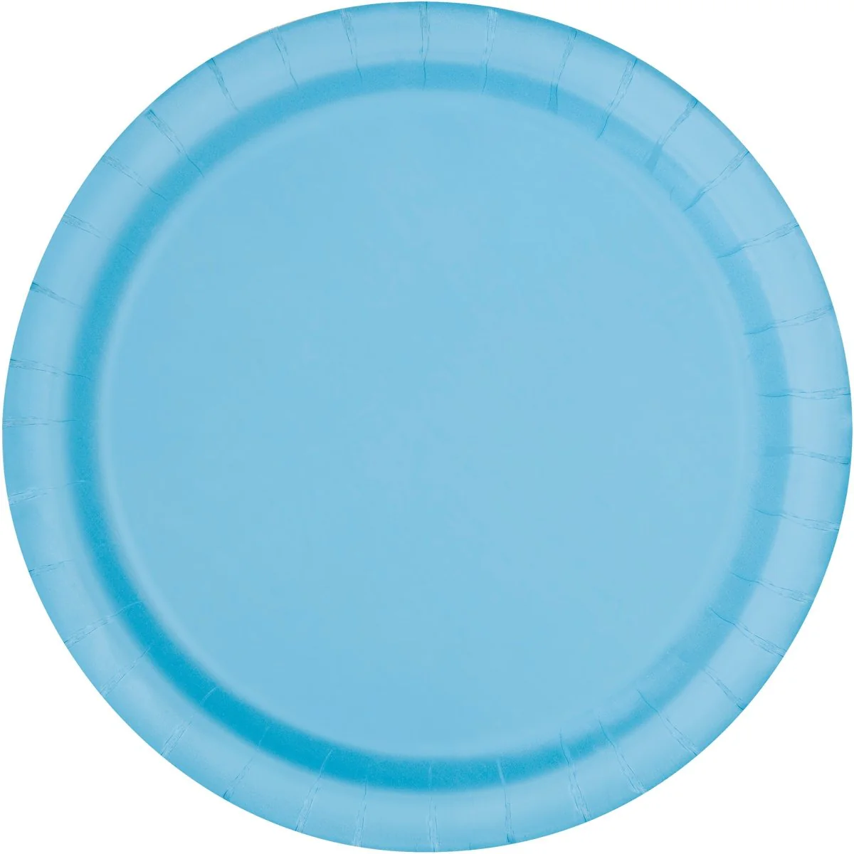 Light Blue Large Round Lunch Plastic Plates, 9 Inches, 20 Count