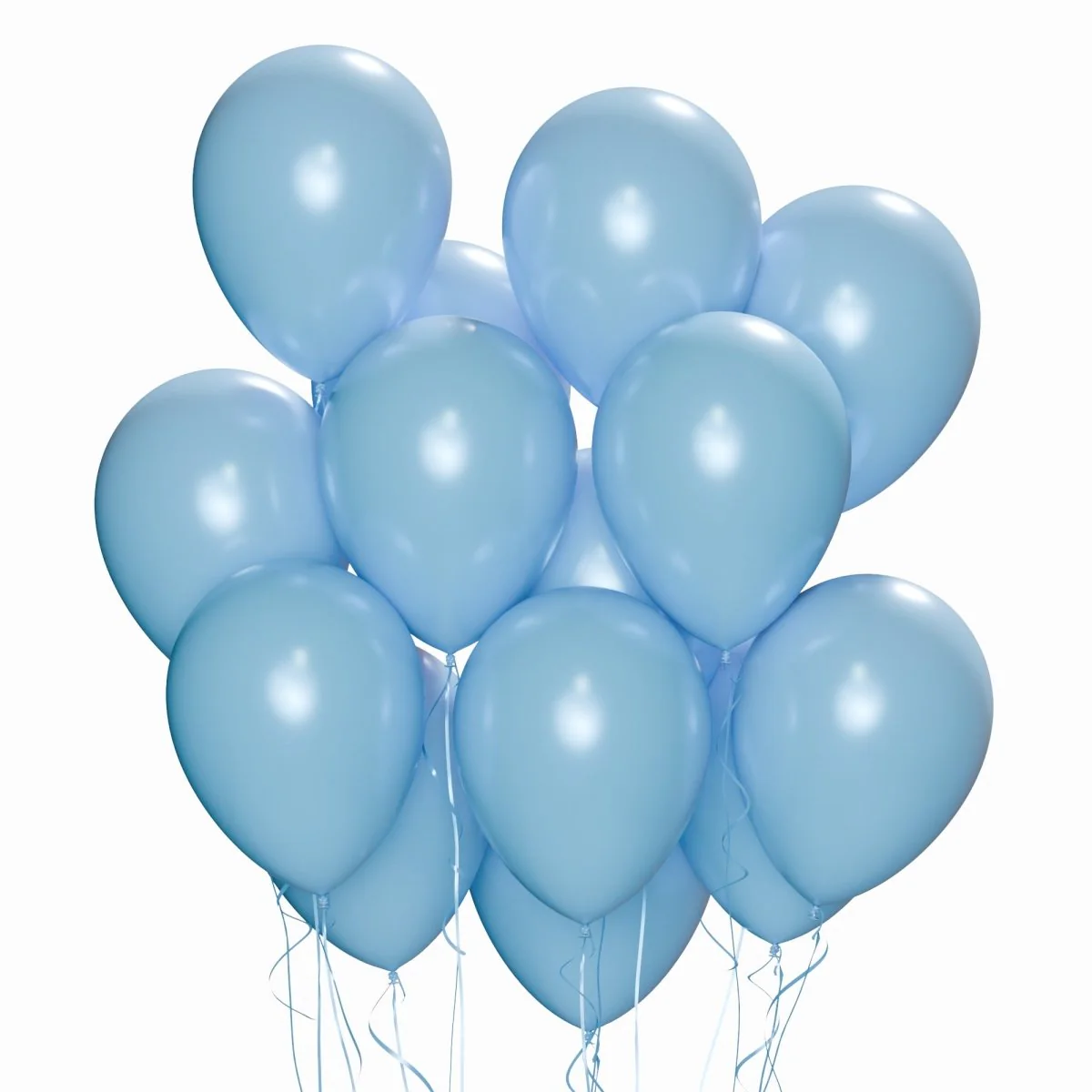 Light Blue Latex Balloons, Pearl Collection, 12 Inches, 72 Count
