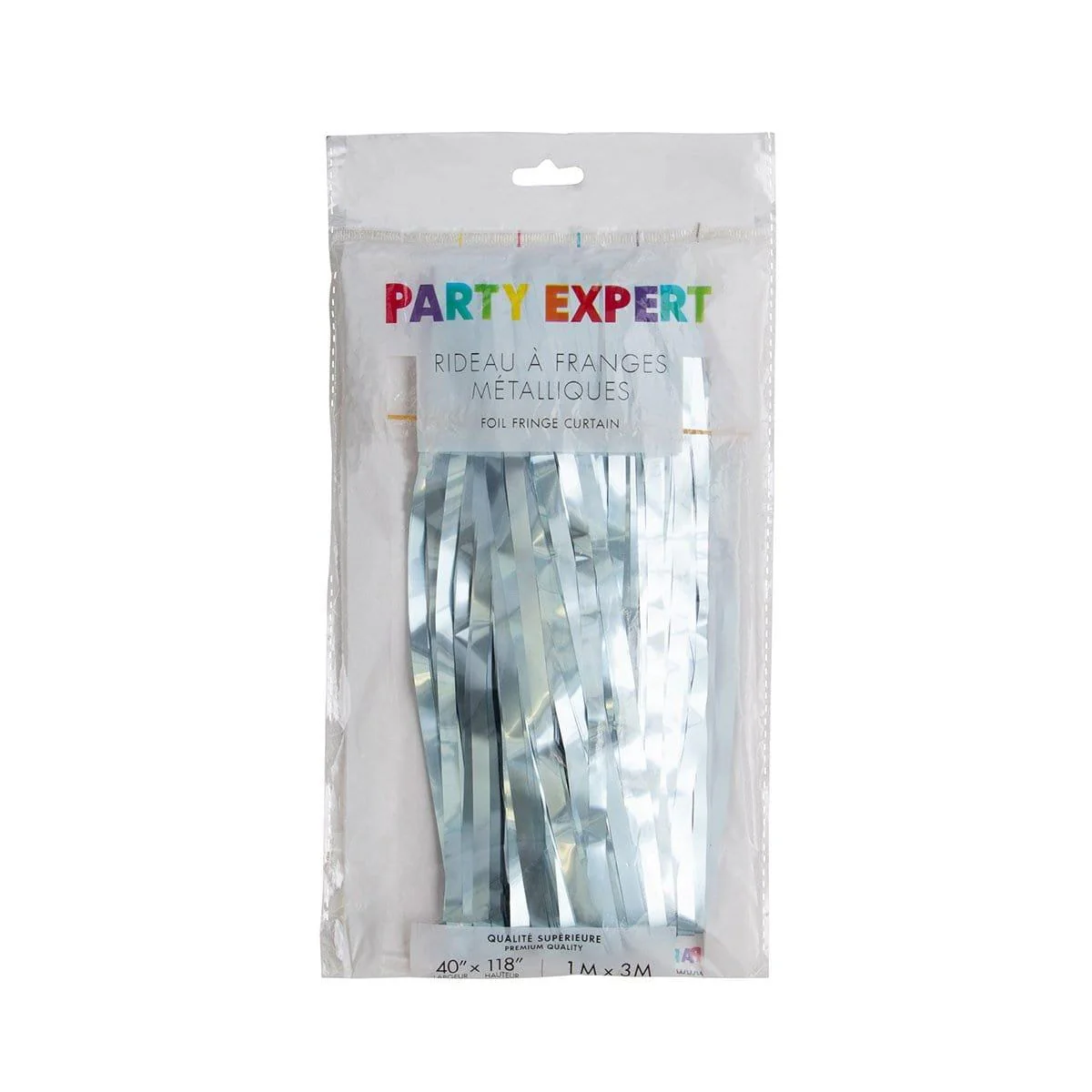 Light Blue, Matte Collection, Foil Fringe Curtain, 2 Count - Image 4