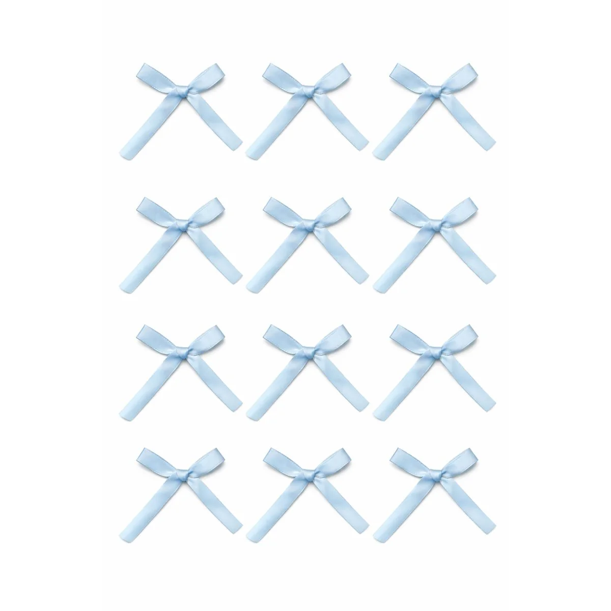 Light Blue Satin Decorative Bows, 3.5 Inches, 12 Count - Image 2