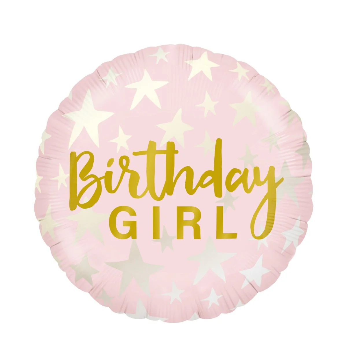 Light Pink 'Birthday Boy' Round Foil Balloon with Stars, 18 Inches, 1 Count