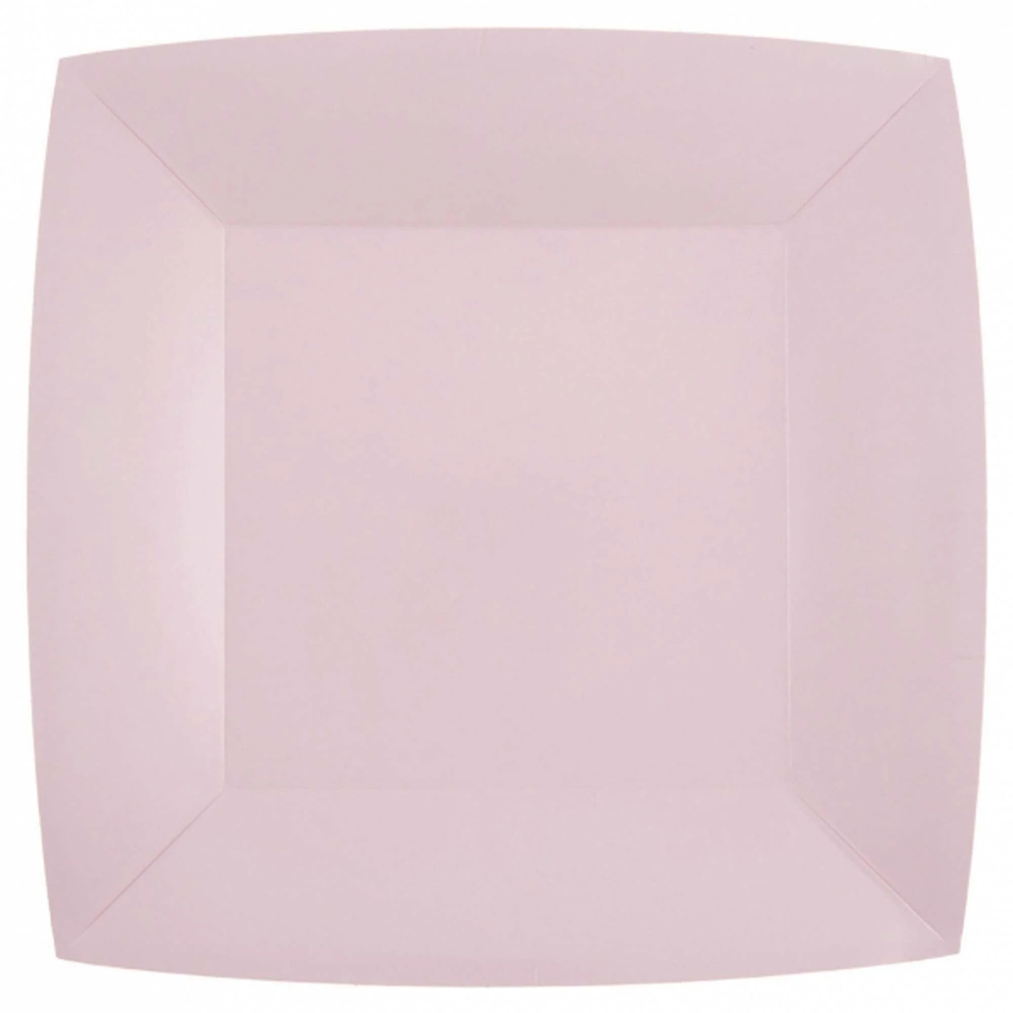 Light Pink Large Square Compostable Lunch Party Paper Plates, 9 Inches, 10 Count