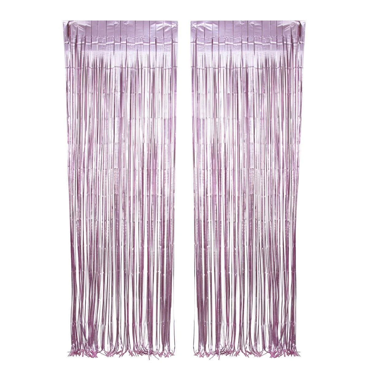 Light Pink, Matte Collection, Foil Fringe Curtain, 2 Count