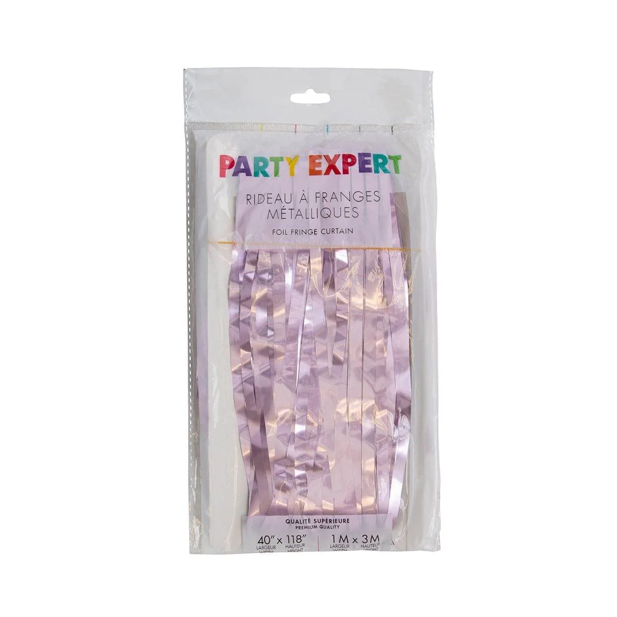 Light Pink, Matte Collection, Foil Fringe Curtain, 2 Count - Image 4