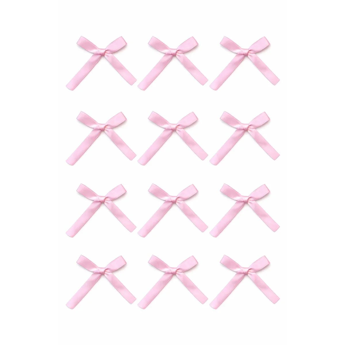 Light Pink Satin Decorative Bows, 3.5 Inches, 12 Count - Image 2