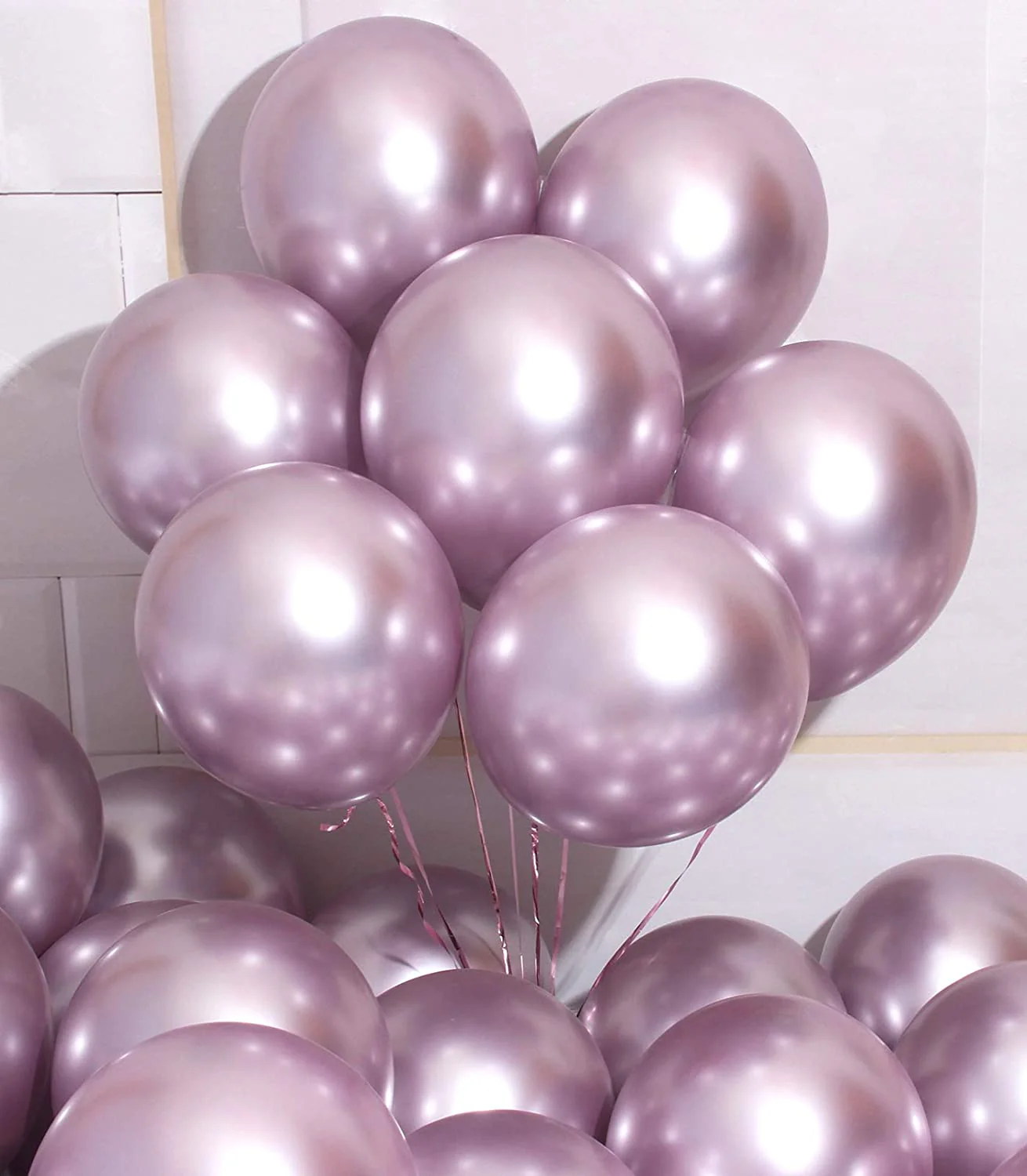 Light Purple Latex Balloon 5 Inches, Chrome Collection, 100 Count - Image 2