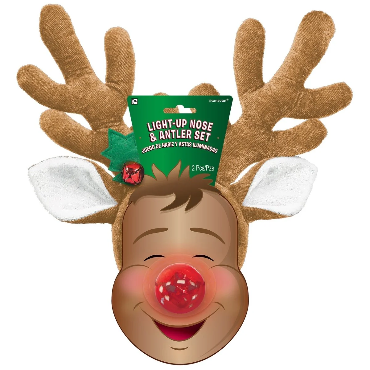 Light up nose and  Antlers Headband, 1 count - Image 2