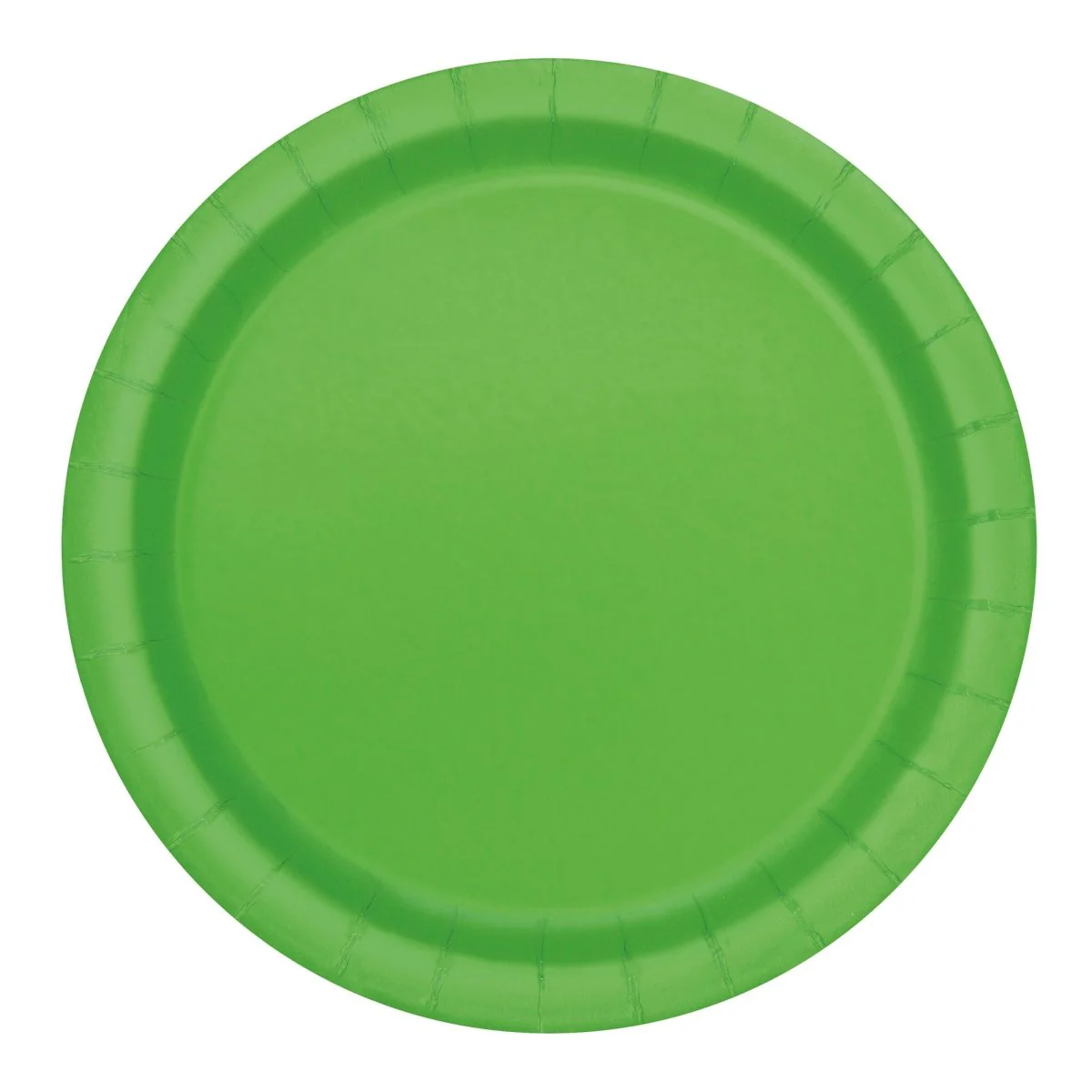 Lime Green Large Round Lunch Paper Plates, 9 Inches, 8 Count