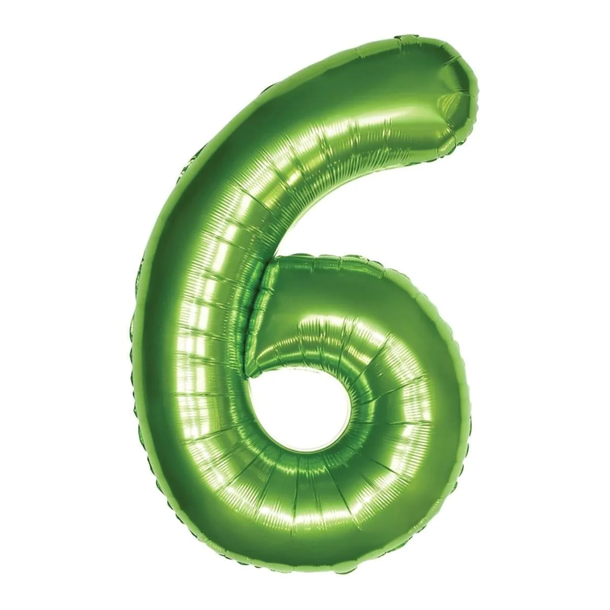 Lime Green Number 6 Supershape Foil Balloon, 40 Inches, 1 Count