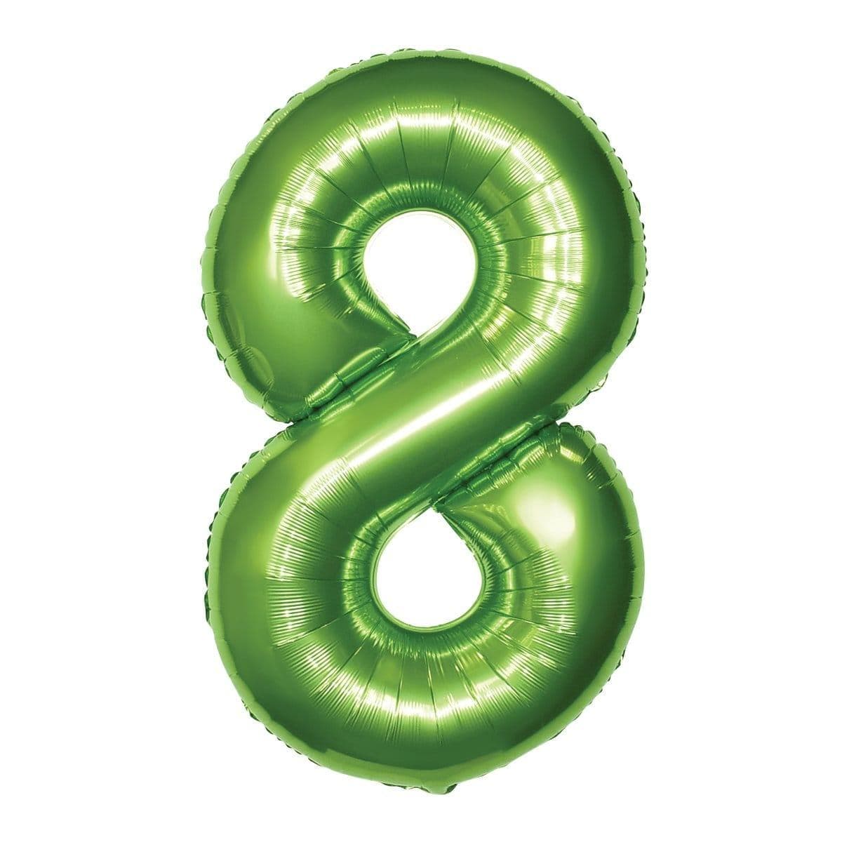 Lime Green Number 8 Foil Balloon, 34 Inches