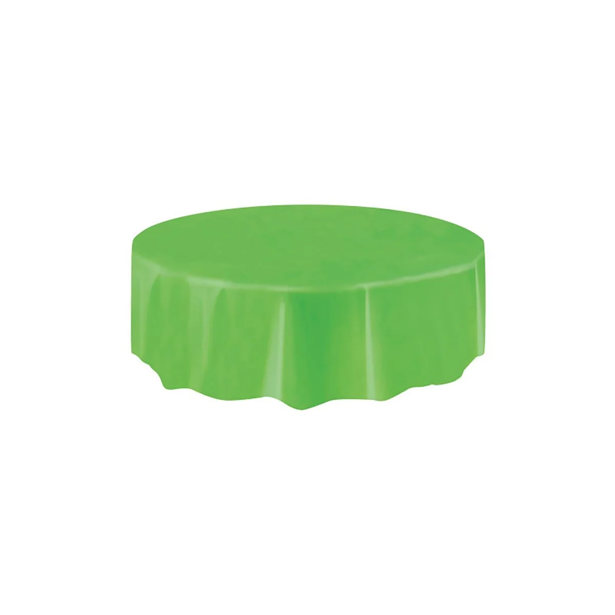 Lime Green Round Plastic Tablecover, 84 Inches, 1 Count - Image 2