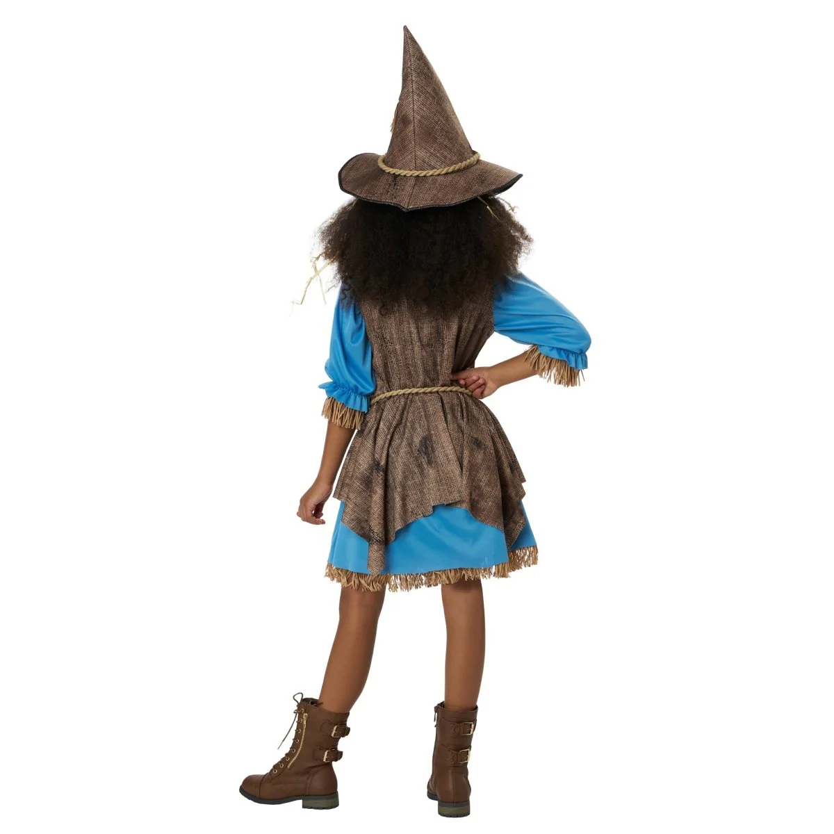 Little Miss Scarecrow Costume for Kids, Blue Dress - Image 4