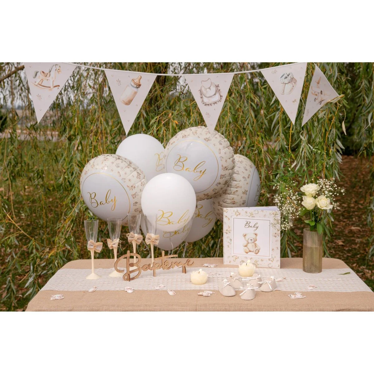 Little Teddy Round Foil Balloon, 18 Inches, 1 Count - Image 3