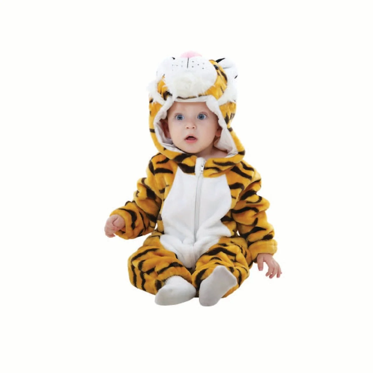 Little Tiger Costume for Babies and Toddlers, Jumpsuit with Attached Hood