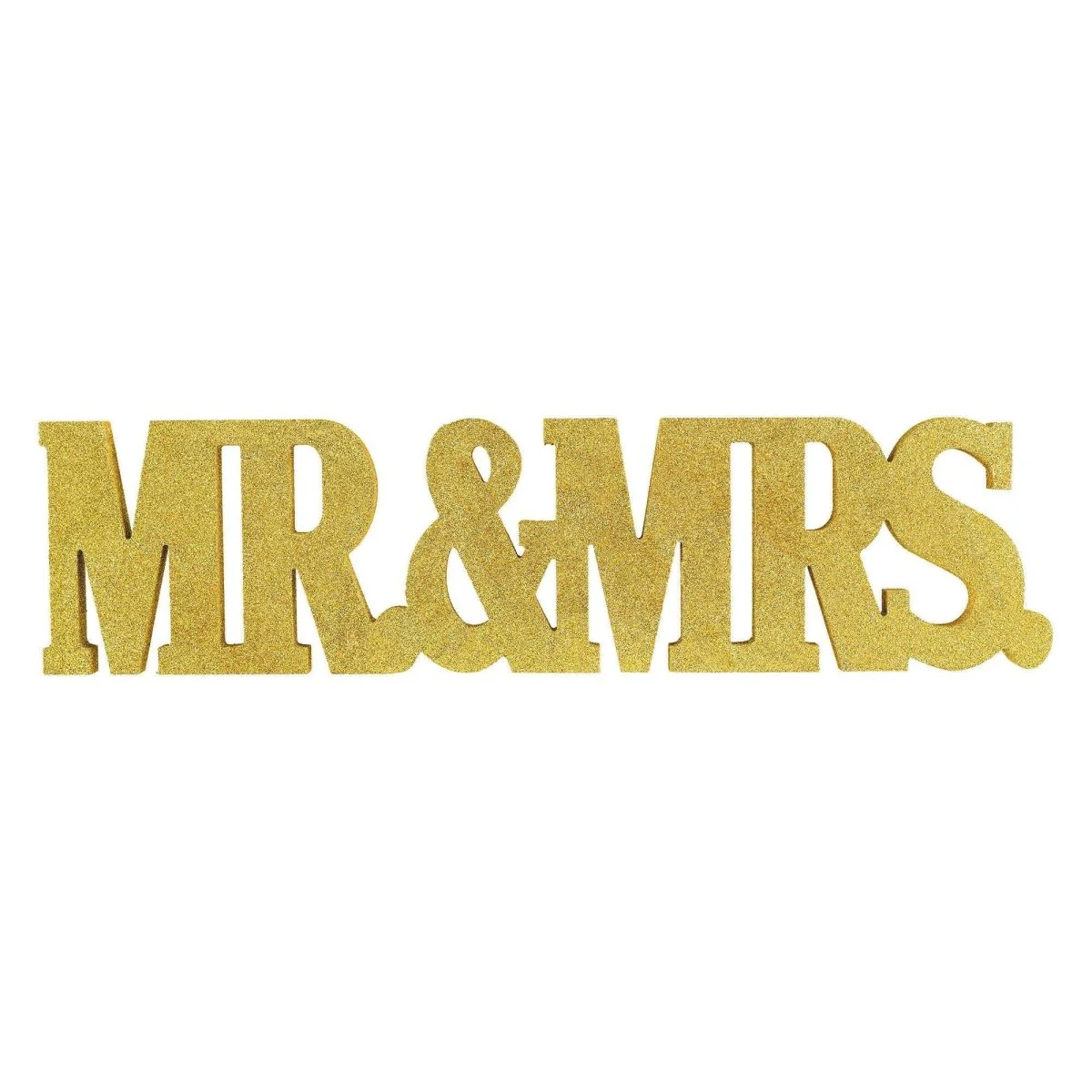 Love & Leaves Gold Mr & Mrs Standing Sign, 5 1/2 x 22 Inches, 1 Count