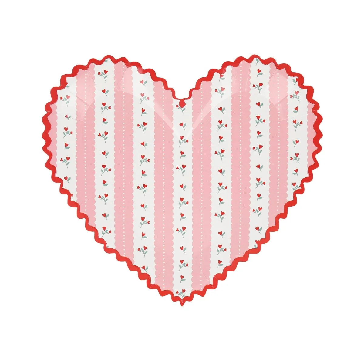 Love Sweet Love Small Heart Shaped Dessert Paper Plates, 7 Inches, 8 Count - Image 2