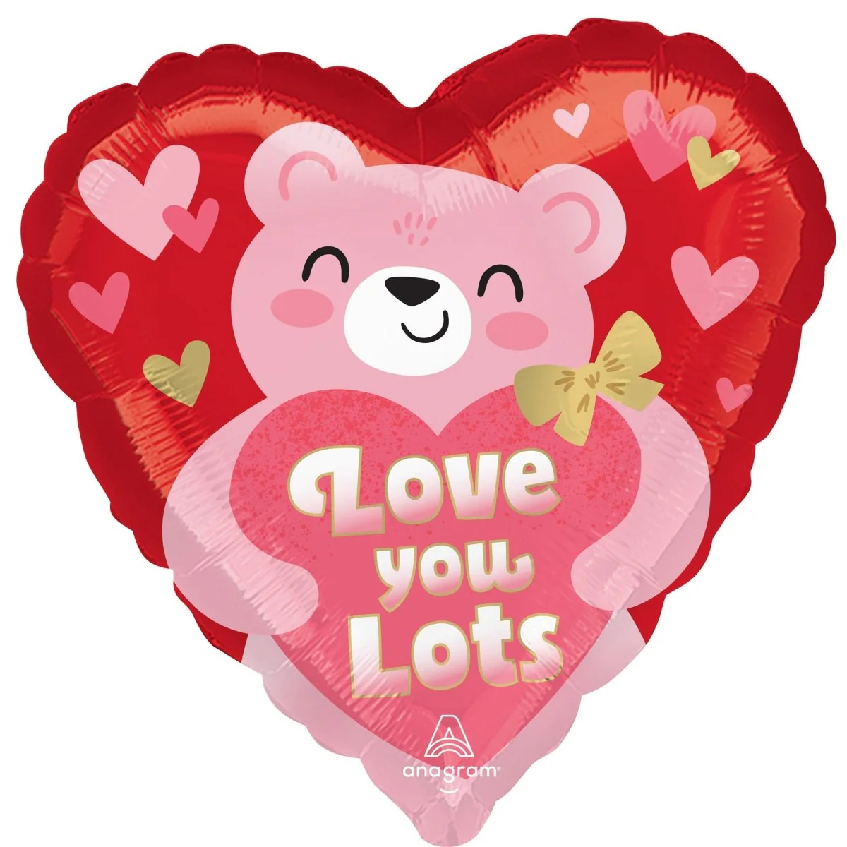 Love You Lots Heart Shaped Foil Balloon, 18 Inches, 1 Count