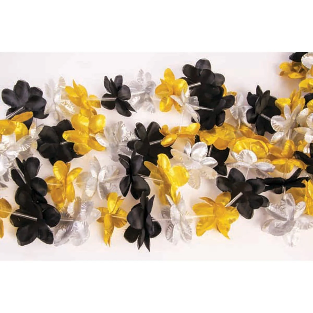 Black, Gold & Silver Flower Luau Garland