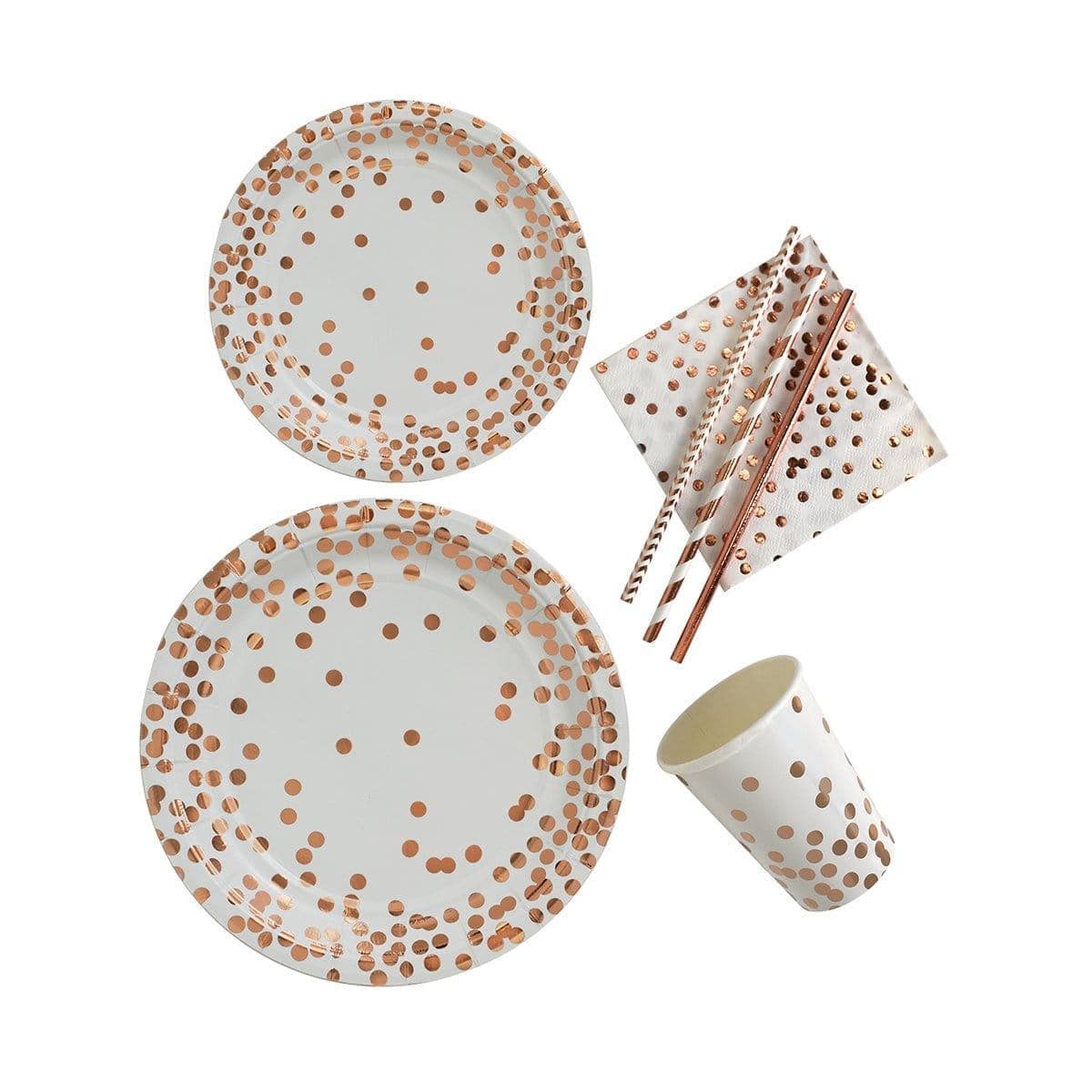 Beverage Napkins, Rose Gold Confetti, 16 Count - Image 3