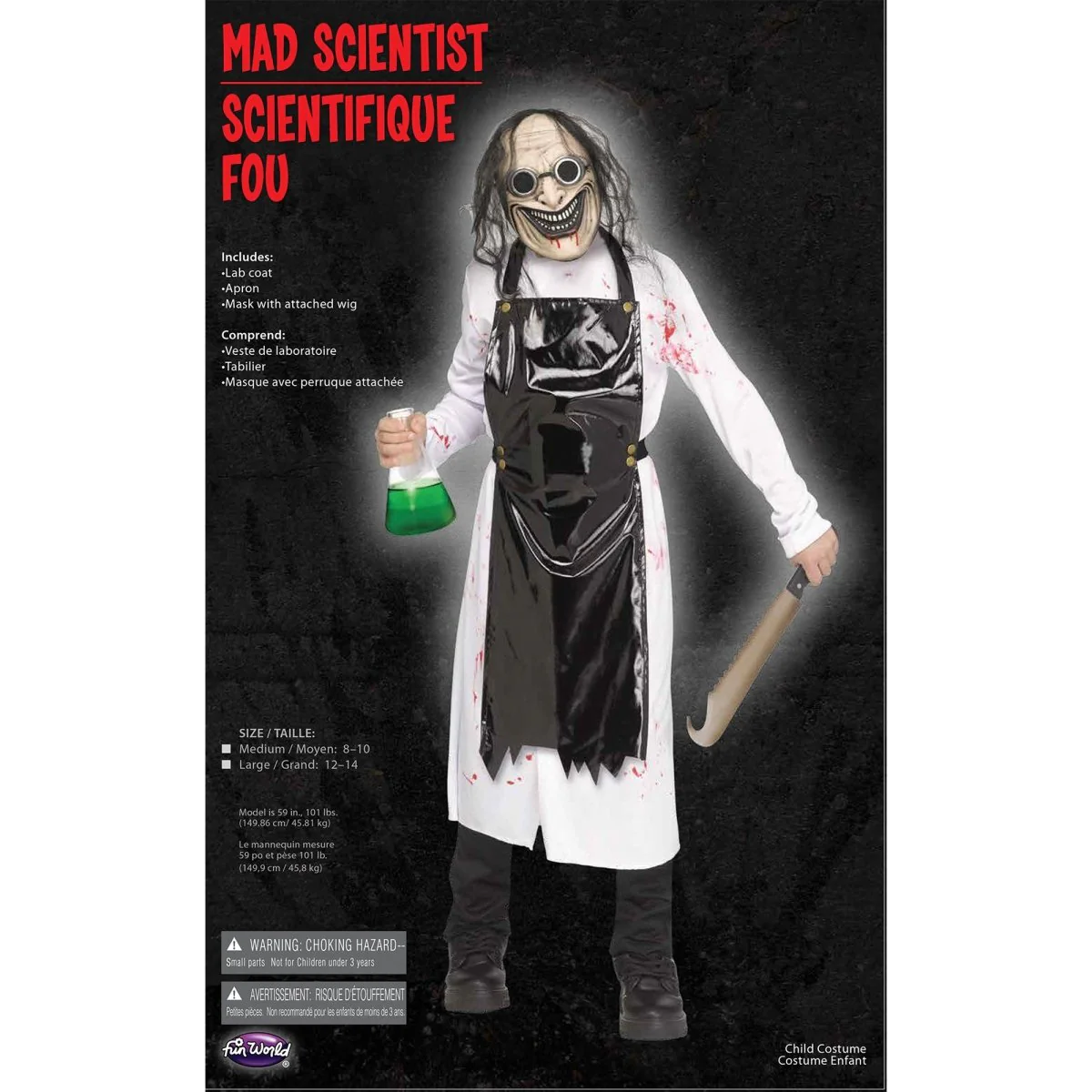 Mad Scientist Costume for Kids, Blood-Spattered Lab Coat - Image 5