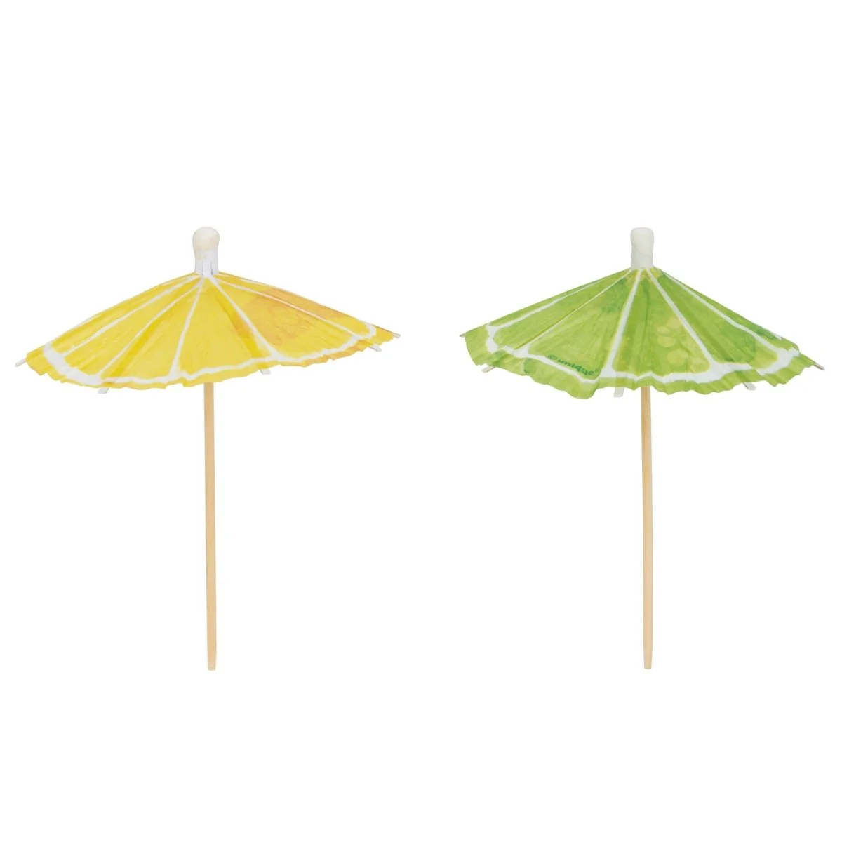 Main Squeeze Lemonade Umbrella Cocktail Picks, Yellow & Green, 50 Count