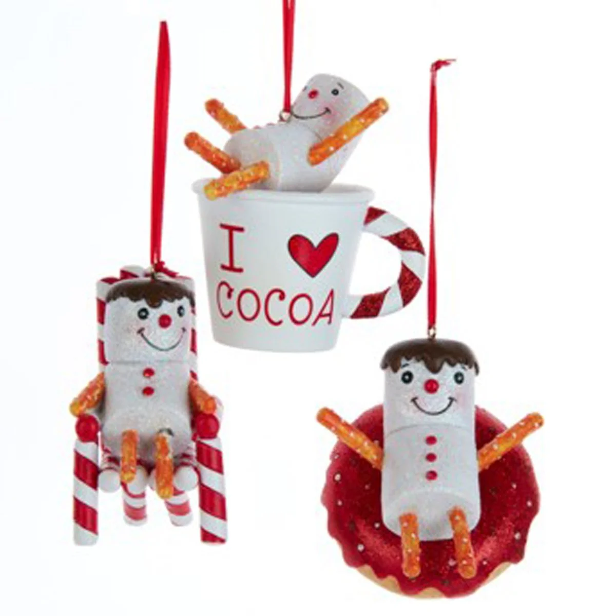 Marshmallow Snowman Ornaments, 3,7 Inches, Assortment, 1 Count