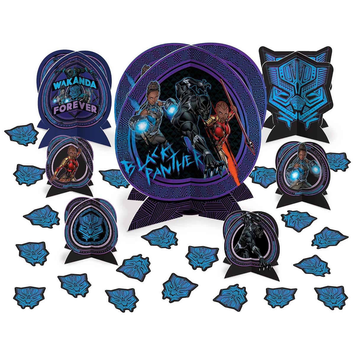 Marvel Black Panther Wakanda Birthday Paper Centerpiece Table Decoration Kit, 31 Count