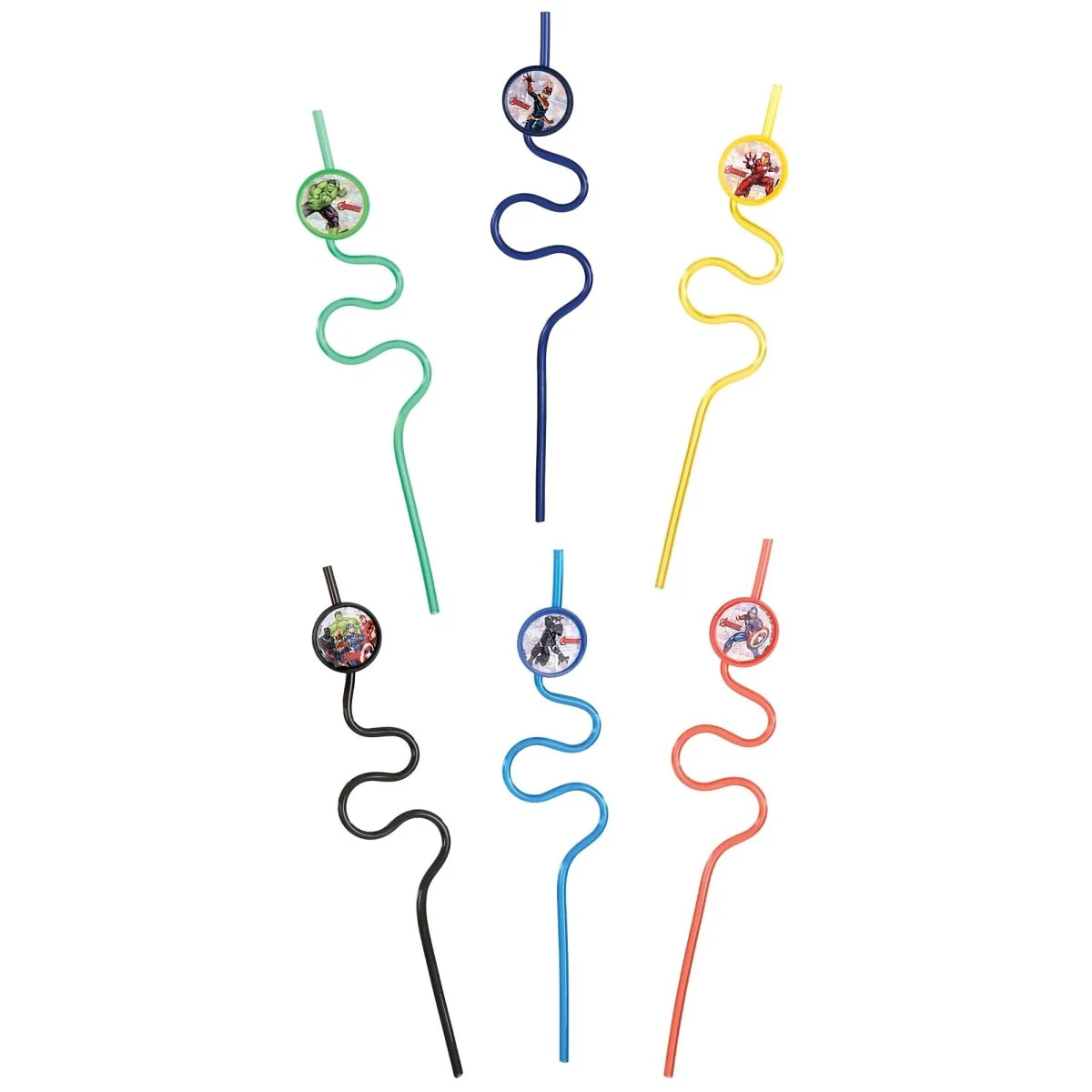 Marvel Avengers Reusable Straws, 12 Count