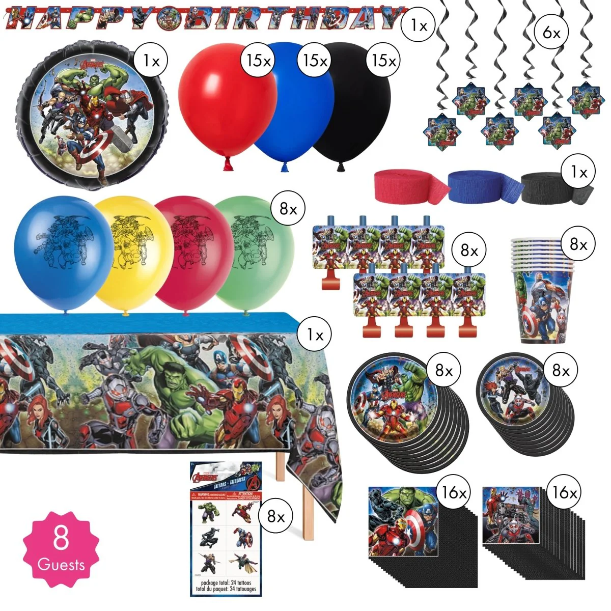 Marvel Avengers Standard Birthday Party Supplies Kit, 8 Guests - Image 2