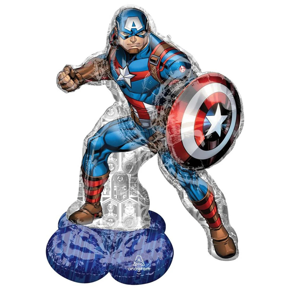 Marvel Captain America Airloonz Standing Air-Filled Balloon, 48 Inches, 1 Count