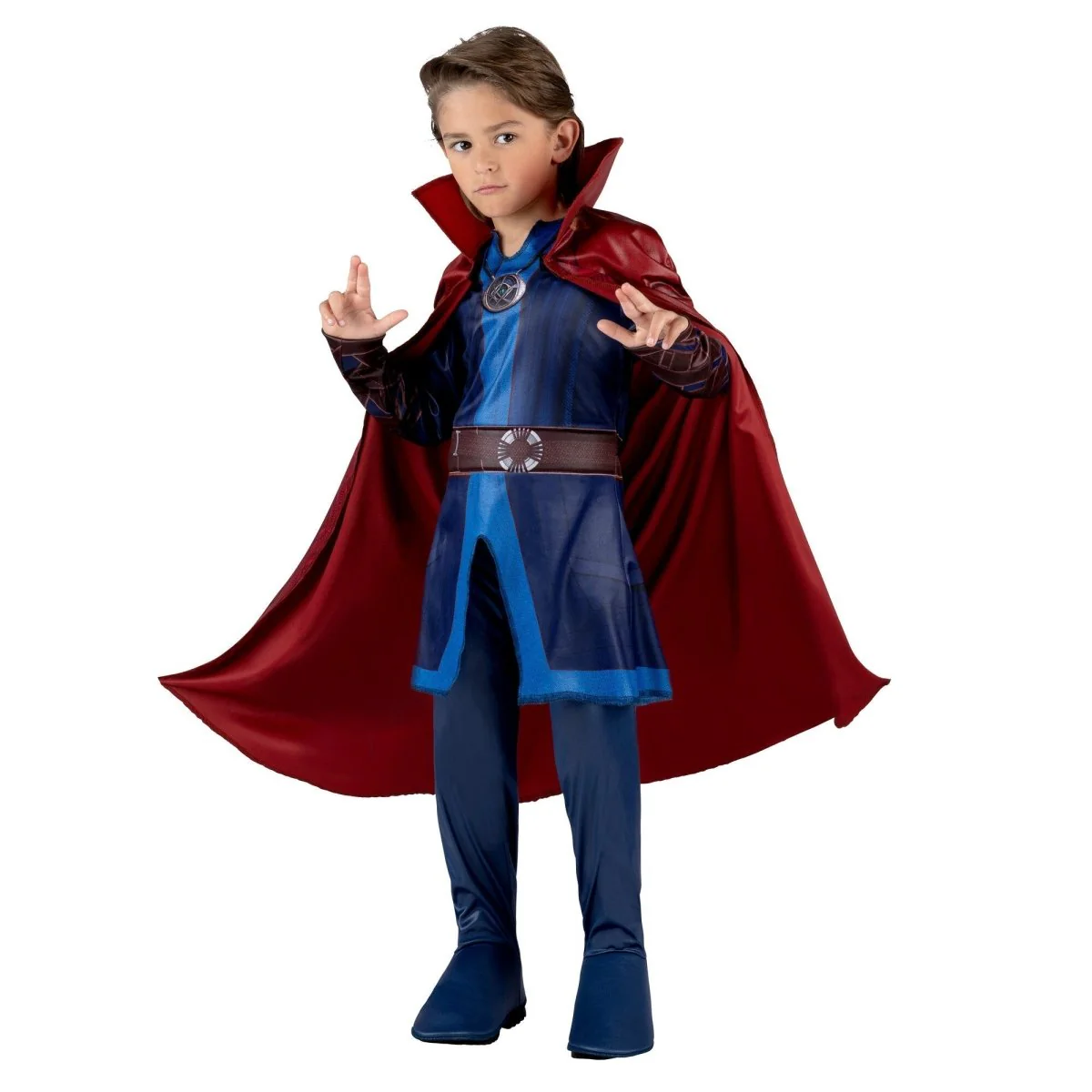 Marvel Dr.Strange Qualux Costume for Kids, Blue Tunic Top with Red Cape - Image 2