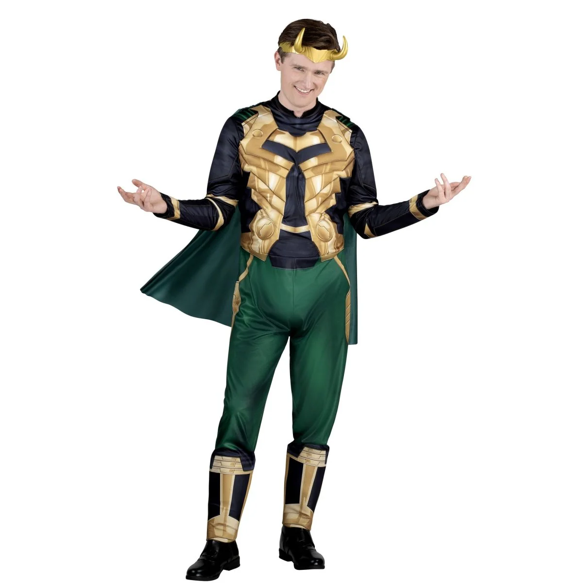 Marvel Loki Qualux Costume for Adults, Jumpsuit and Cape - Image 2