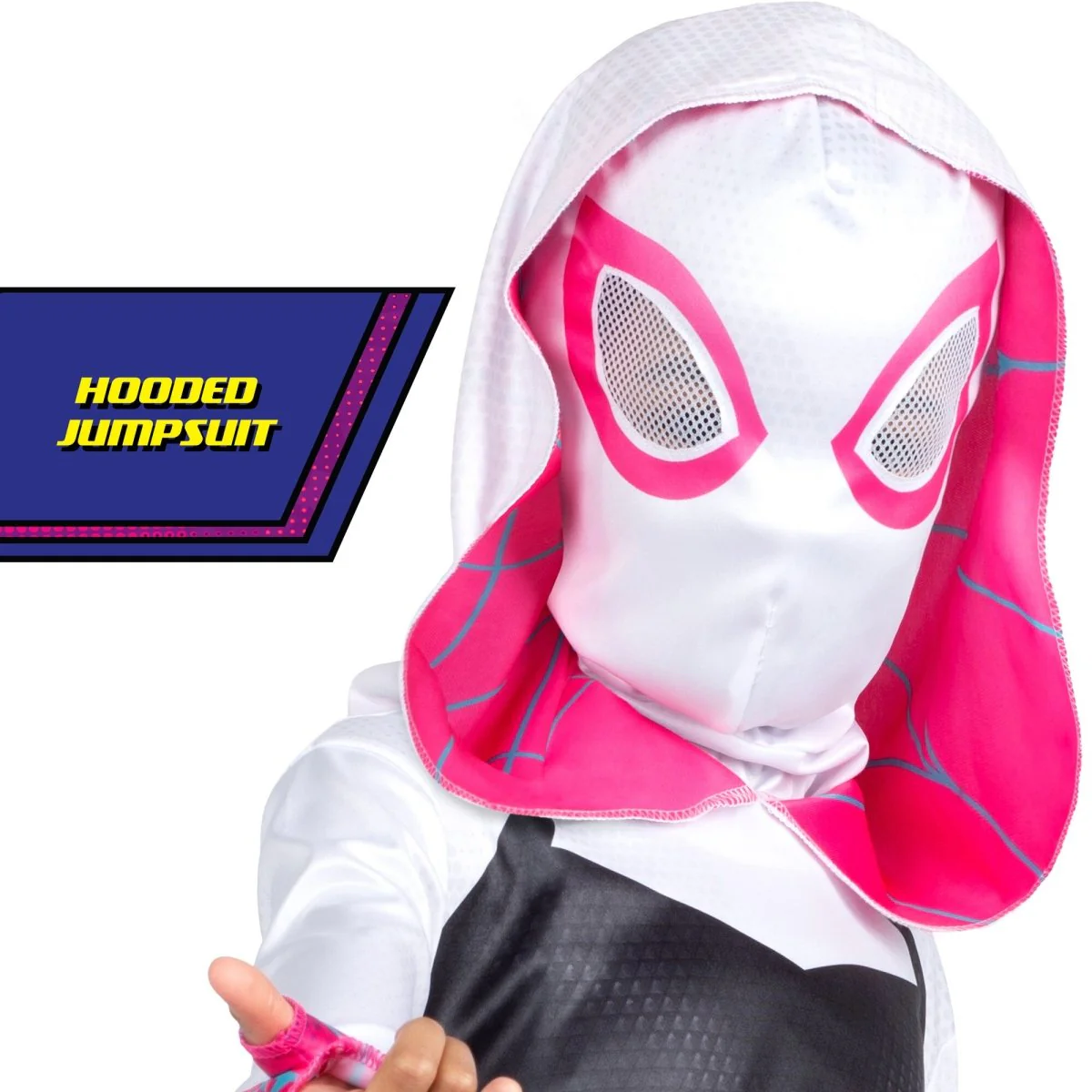 Marvel Spider-Gwen Costume for Kids, Hooded Jumpsuit - Image 2