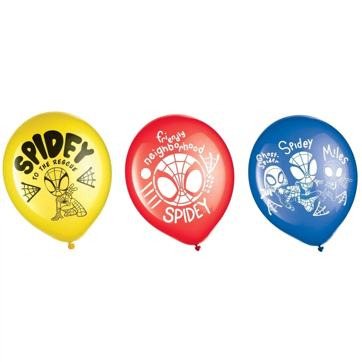 Marvel Spidey and His Amazing Friends Printed Latex Balloons, 12 Inches, 6 Count