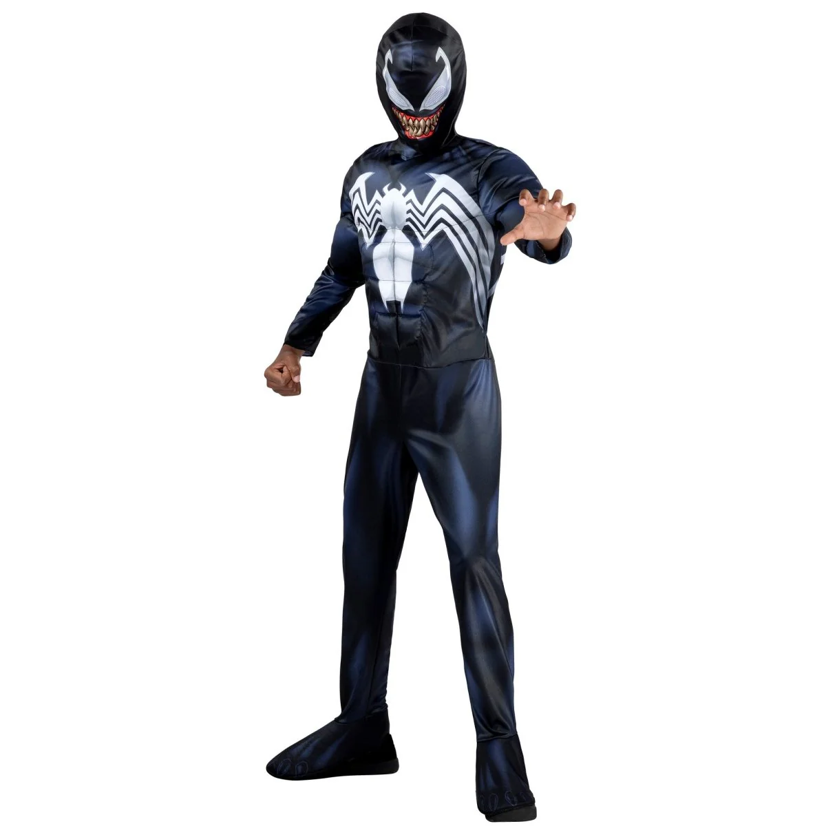 Marvel Venom Costume for Kids, Black Padded Jumpsuit - Image 2