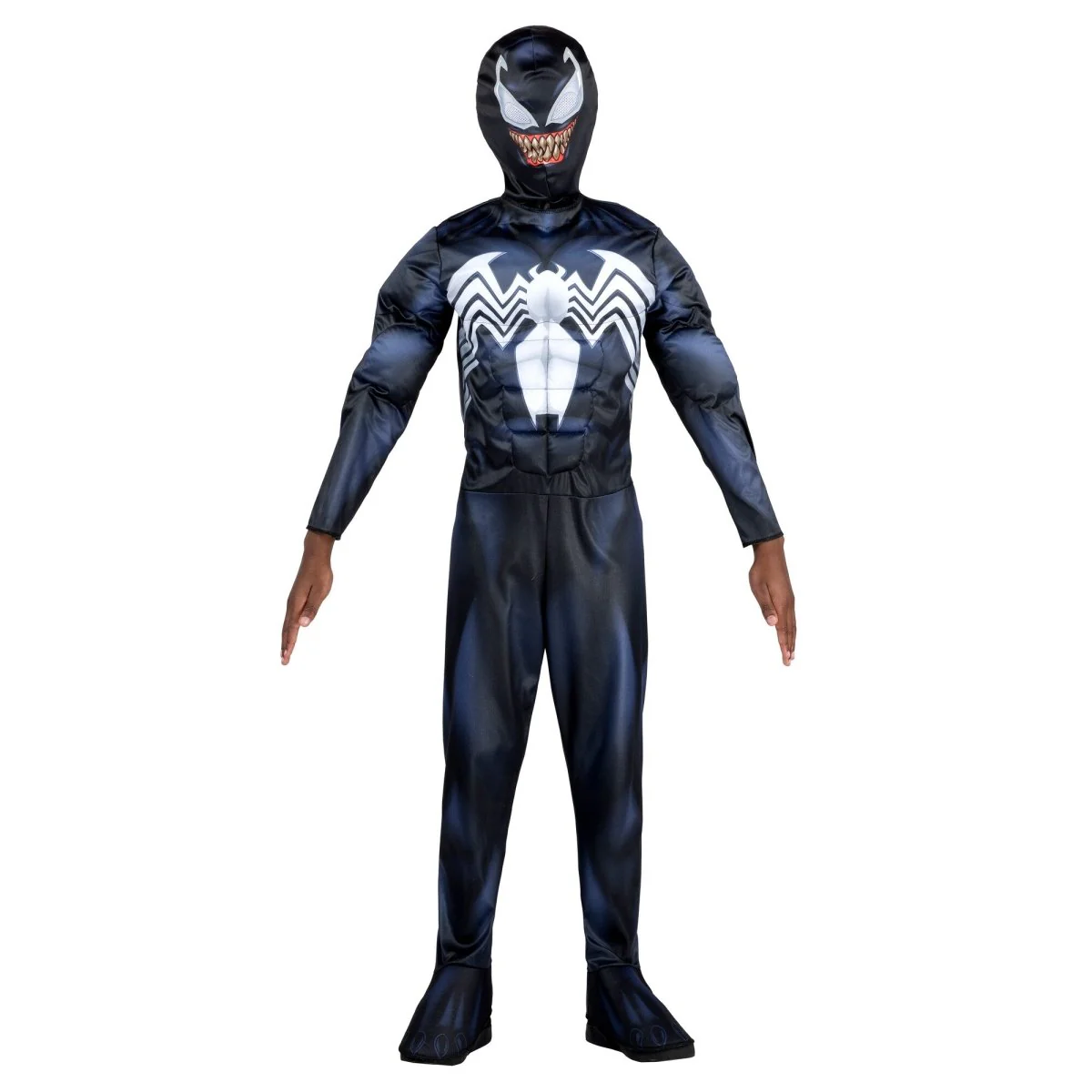 Marvel Venom Costume for Kids, Black Padded Jumpsuit - Image 3