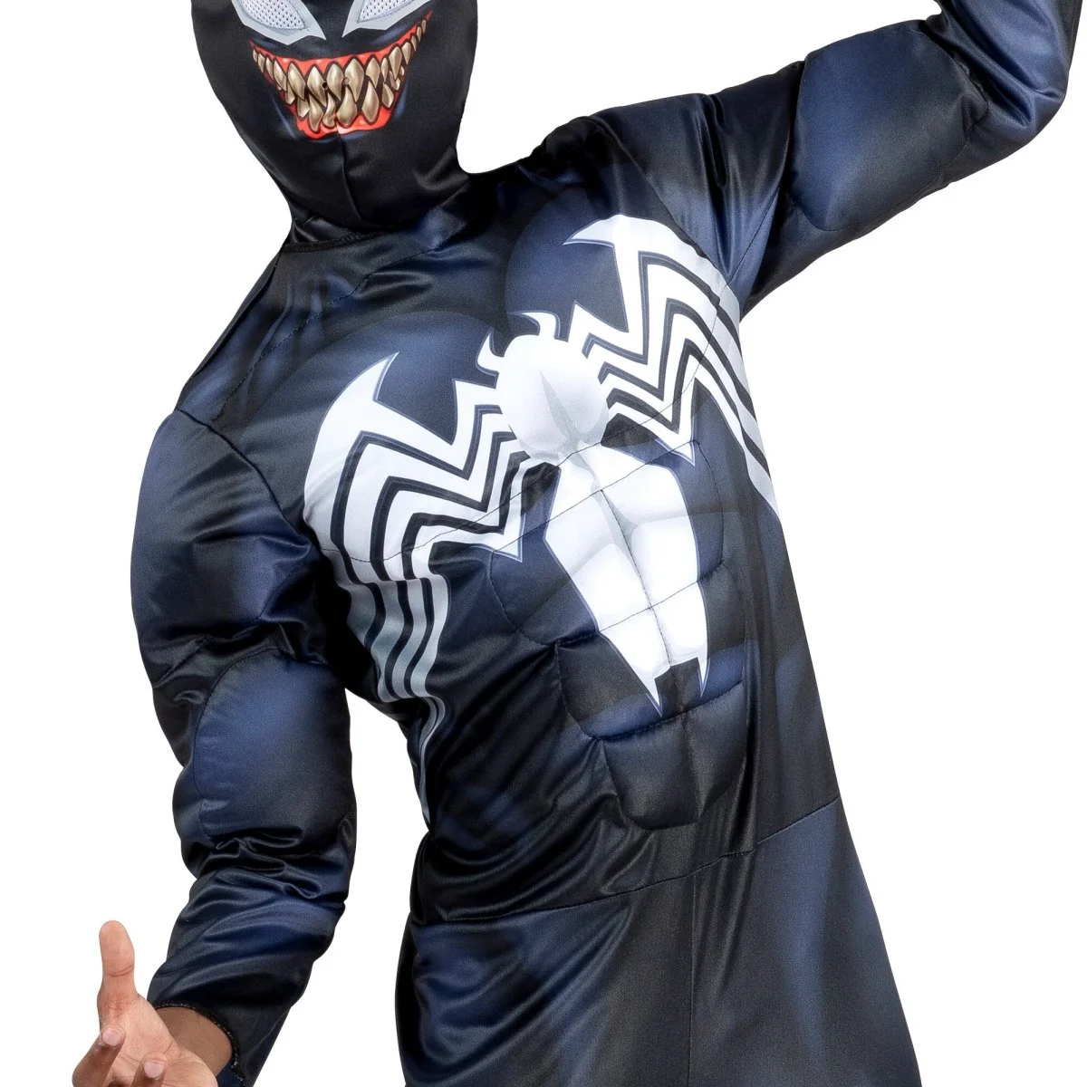 Marvel Venom Costume for Kids, Black Padded Jumpsuit - Image 6