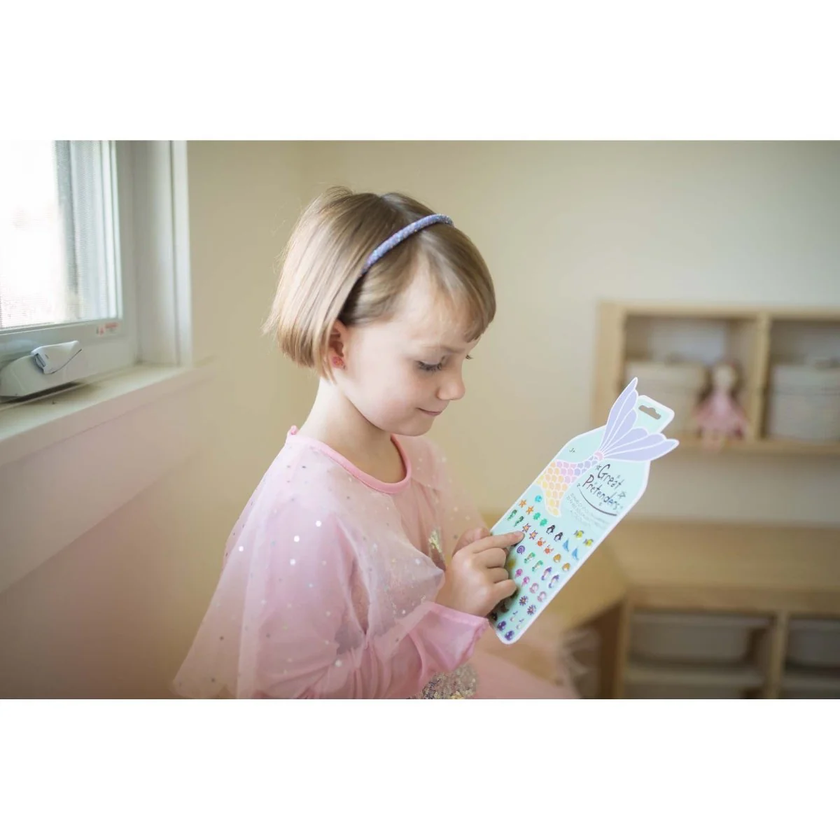 Mermaid Earring Stickers for Kids, 30 Count - Image 2