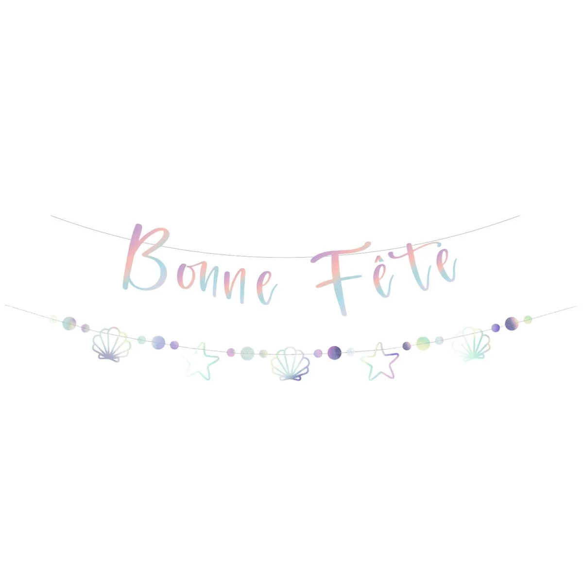 Mermaid Lagoon "Bonne FĂȘte" Banner, 118 Inches, 1 Count