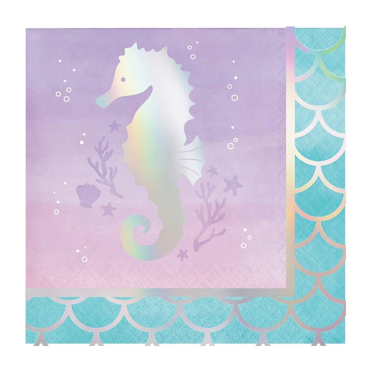 Mermaid Shine beverage napkins, 16 per package