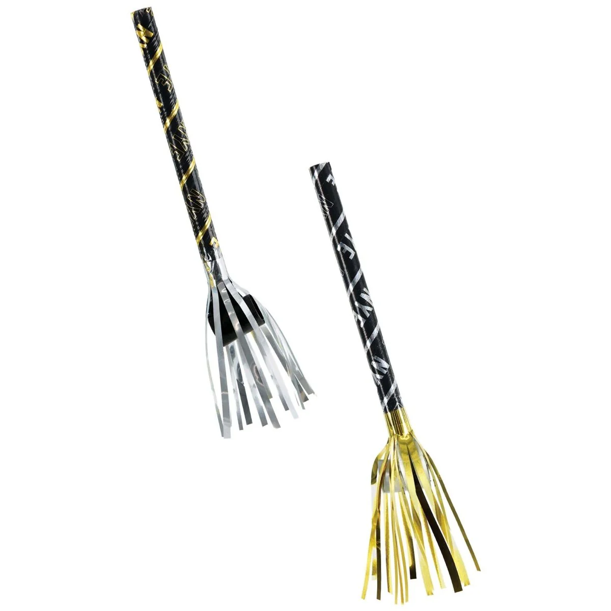 Metallic Fringed Blowouts, Silver and Gold, 7 Inches, 8 Count