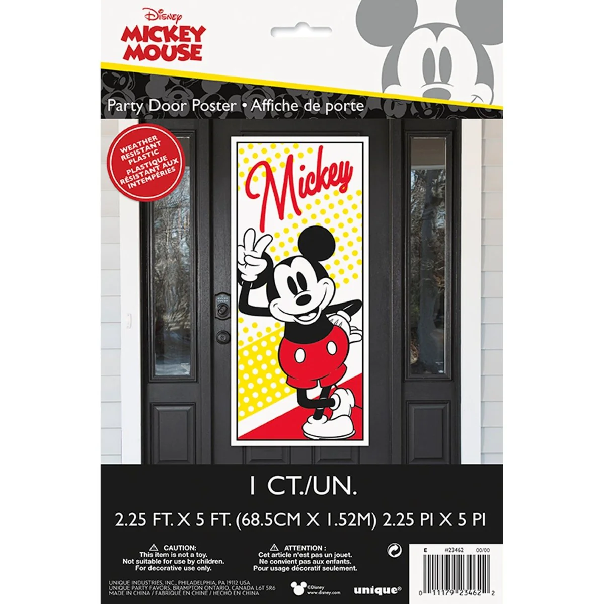 Mickey Mouse Birthday Door Poster, Disney, 27 x 60 Inches, 1 Count - Image 2