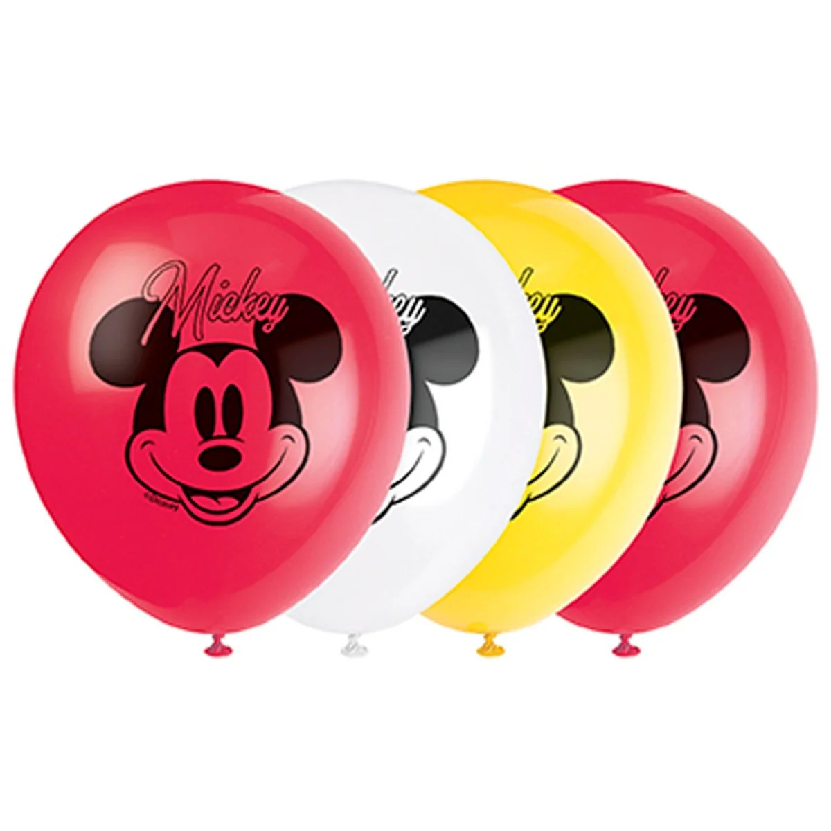 Mickey Mouse Birthday Latex Balloons, Disney, 12 Inches, 8 Count